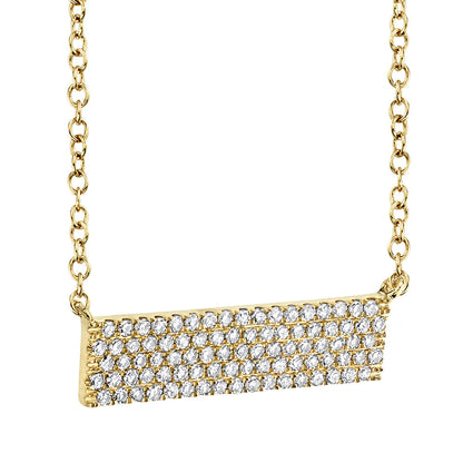 0.25CT 14K Y/G DIAMOND PAVE BAR NECKLACE