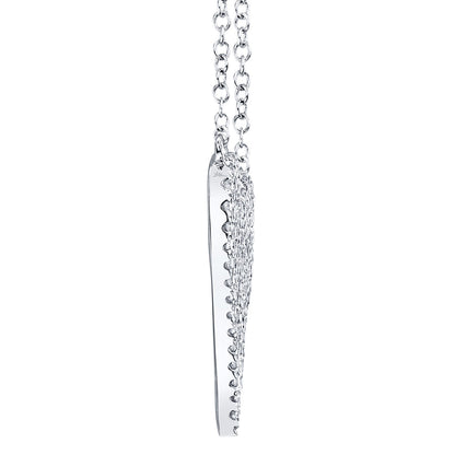 0.21CT 14K W/G DIAMOND PAVE HEART NECKLACE