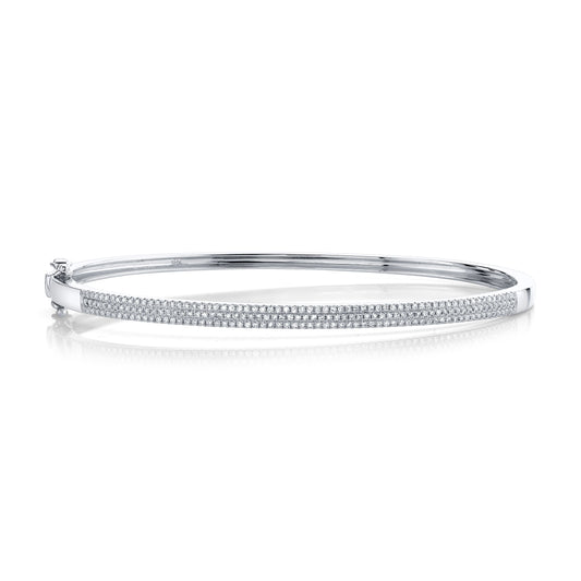 0.52CT 14K W/G DIAMOND PAVE BANGLE