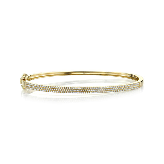0.52CT 14K Y/G DIAMOND PAVE BANGLE