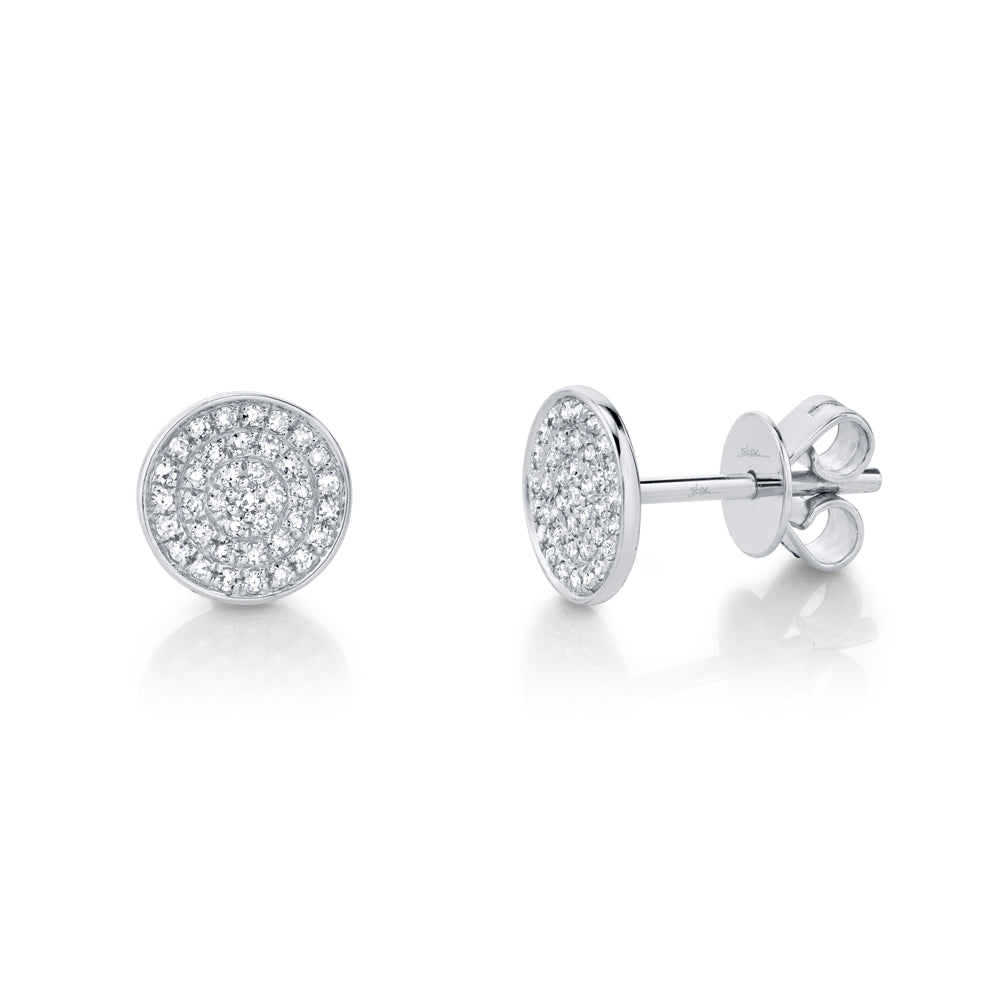 0.17CT 14K W/G DIAMOND PAVE STUD EARRING