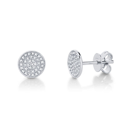 0.17CT 14K W/G DIAMOND PAVE STUD EARRING