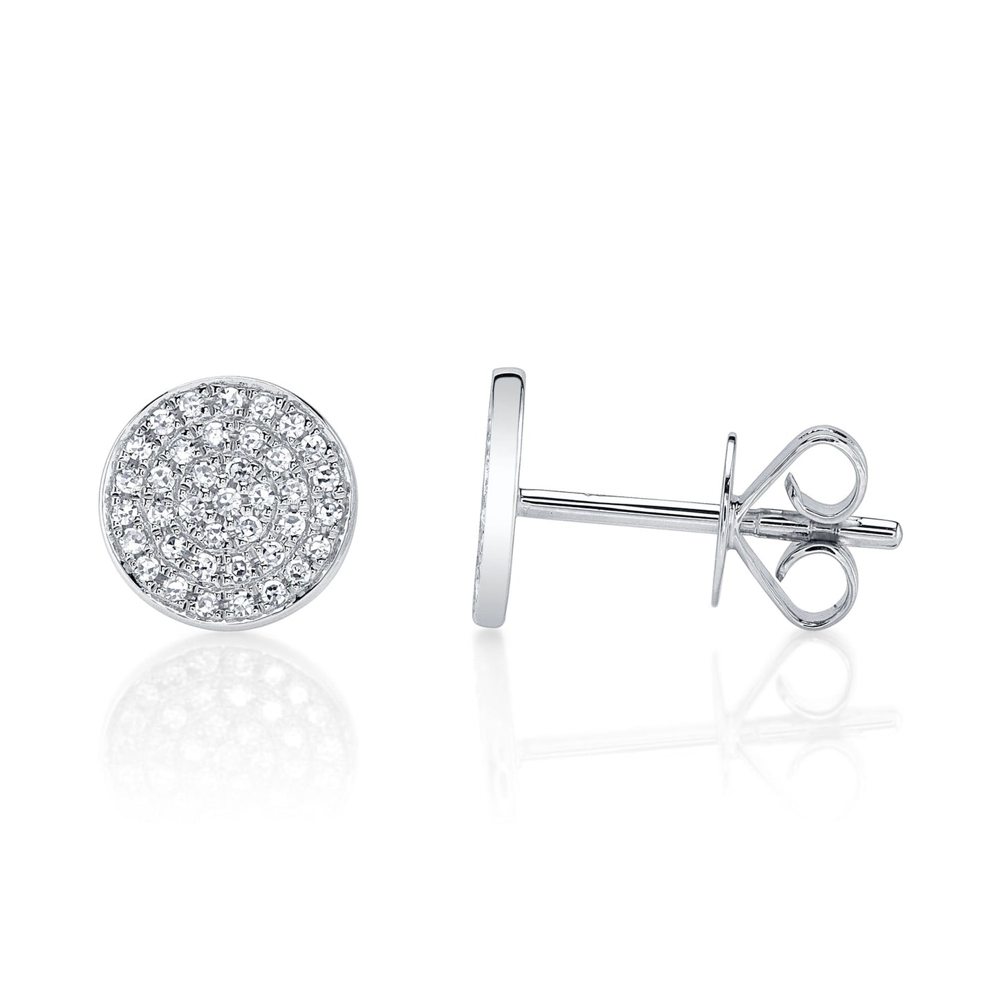0.17CT 14K W/G DIAMOND PAVE STUD EARRING