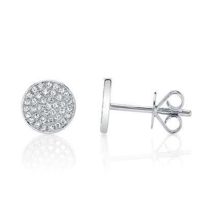 0.17CT 14K W/G DIAMOND PAVE STUD EARRING