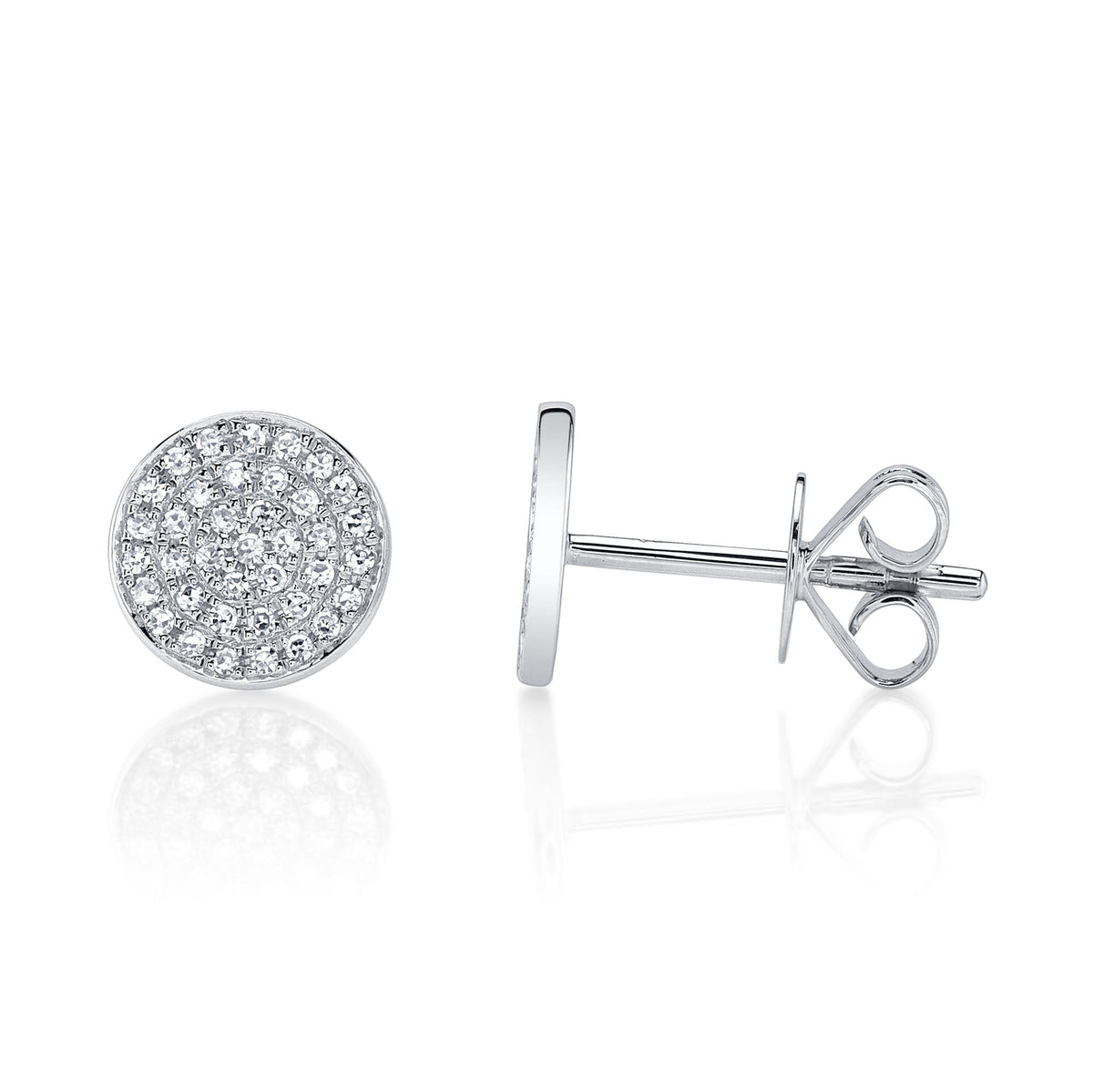 0.17CT 14K W/G DIAMOND PAVE STUD EARRING