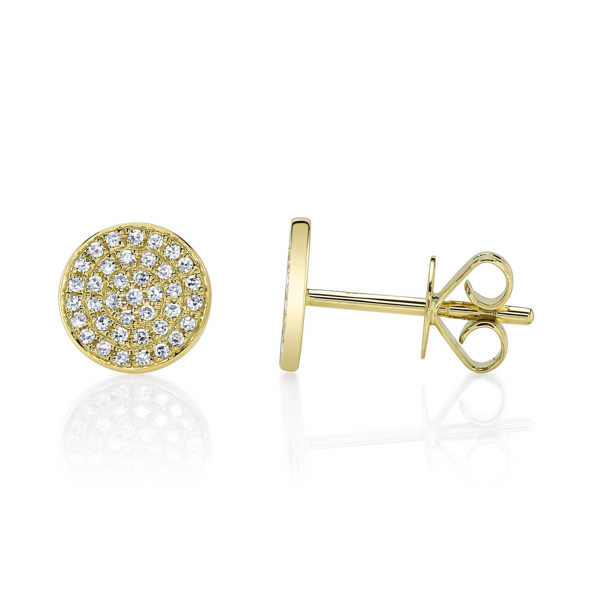 0.17CT 14K Y/G DIAMOND PAVE STUD EARRING