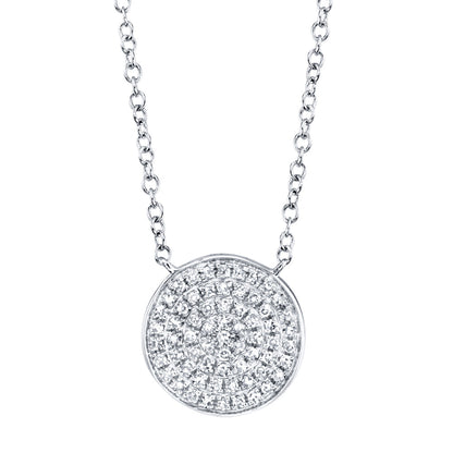 0.15CT 14K W/G DIAMOND PAVE CIRCLE NECKLACE