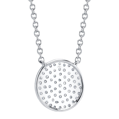 0.15CT 14K W/G DIAMOND PAVE CIRCLE NECKLACE