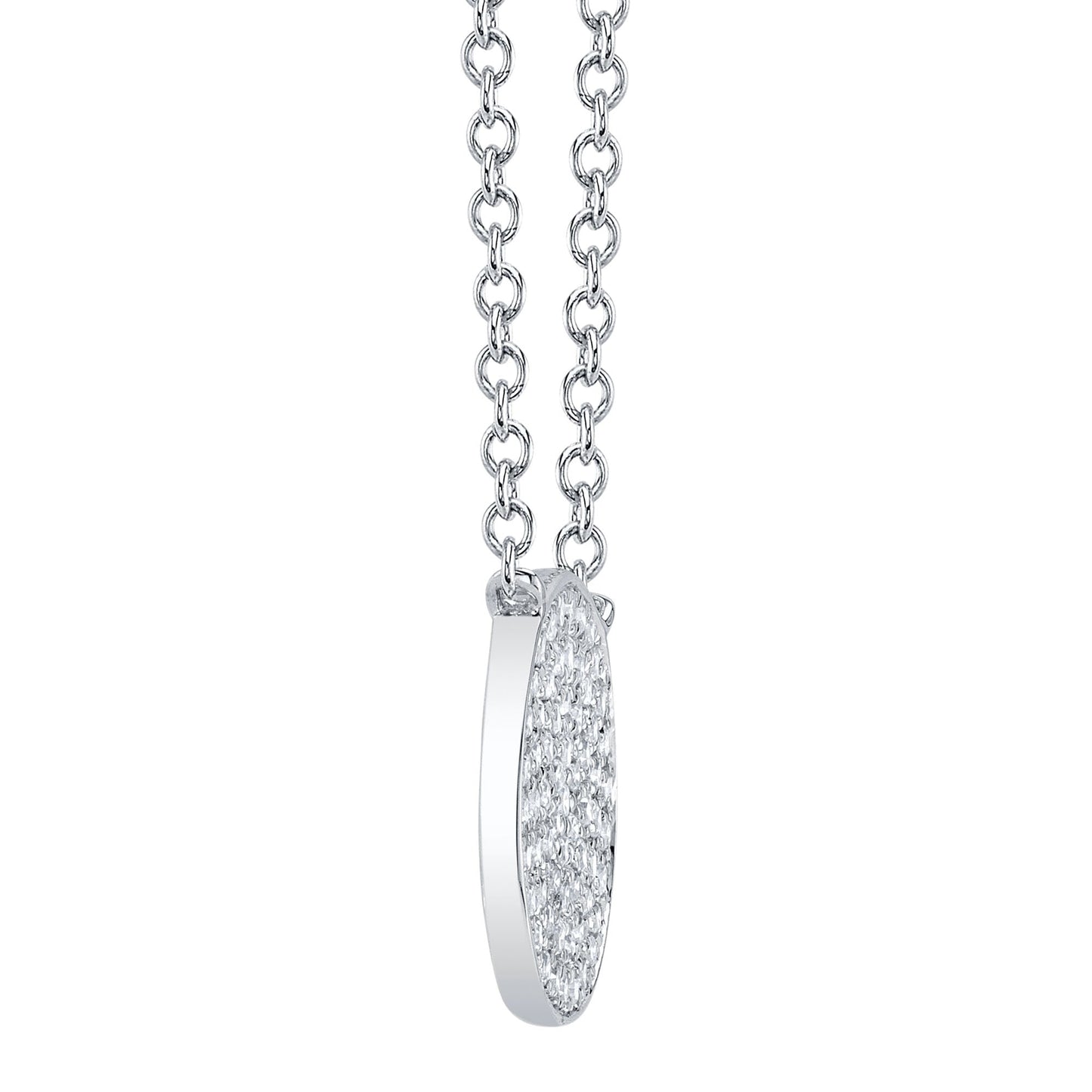 0.15CT 14K W/G DIAMOND PAVE CIRCLE NECKLACE