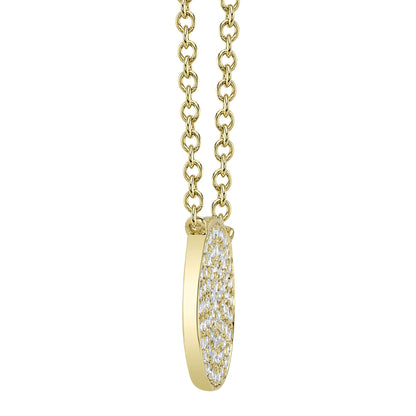 0.15CT 14K Y/G DIAMOND PAVE CIRCLE NECKLACE