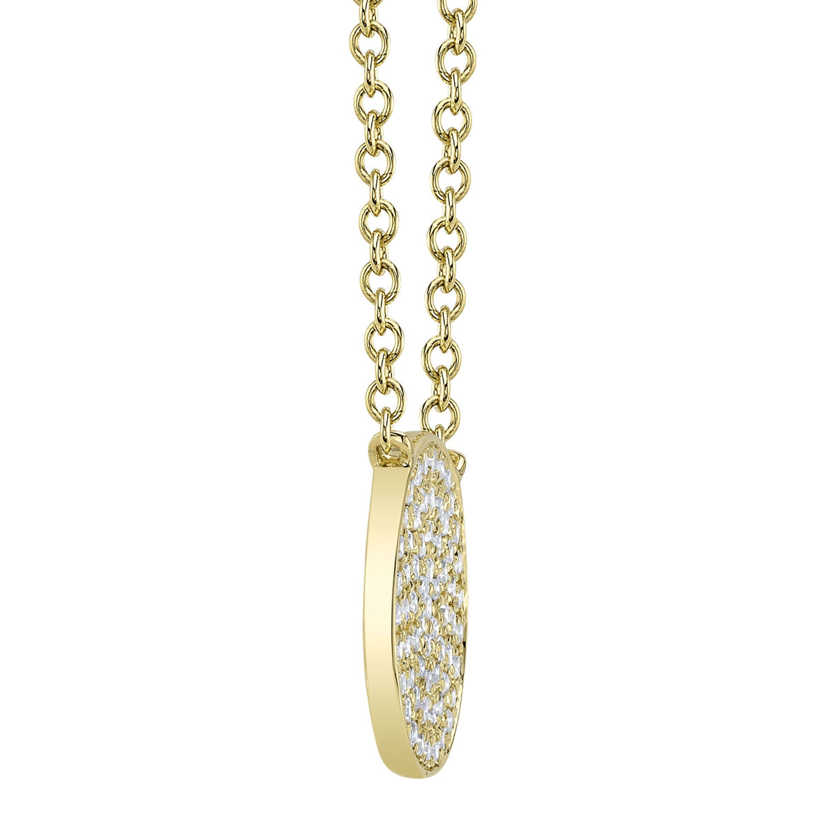 0.15CT 14K Y/G DIAMOND PAVE CIRCLE NECKLACE