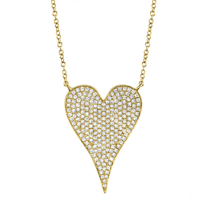 0.43CT 14K Y/G DIAMOND PAVE HEART NECKLACE