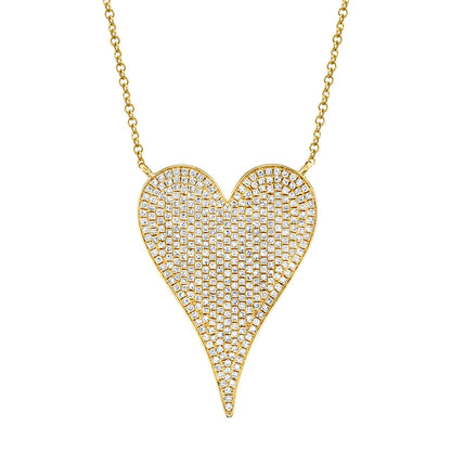 0.83CT 14K Y/G DIAMOND PAVE HEART NECKLACE