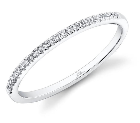 14K White Gold Diamond Band