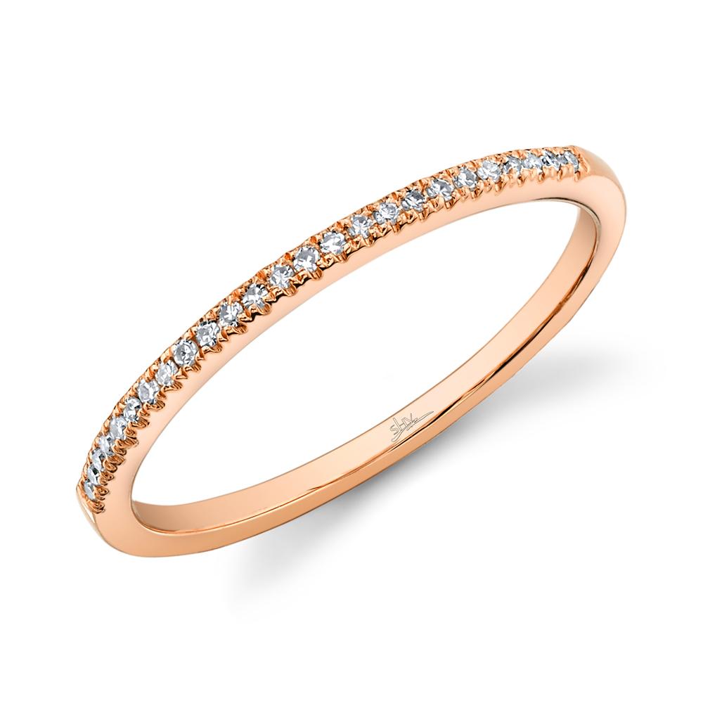 14K Rose Gold Diamond Band
