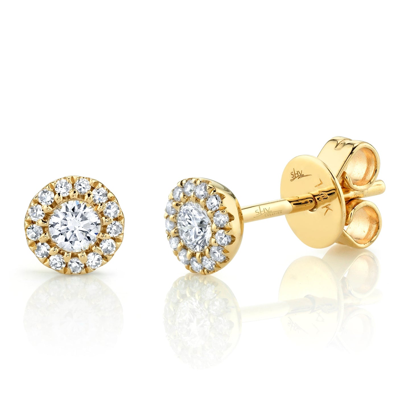 0.24CT 14K Y/G DIAMOND STUD EARRING