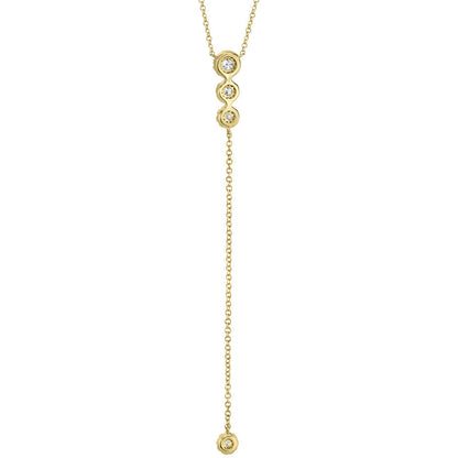 0.29CT 14K Y/G DIAMOND LARIAT NECKLACE