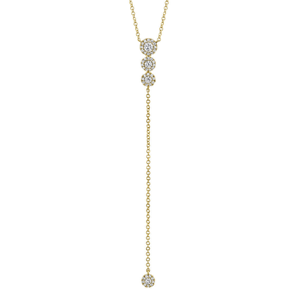 0.29CT 14K Y/G DIAMOND LARIAT NECKLACE