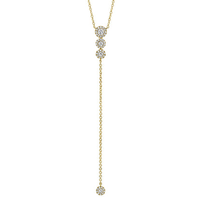 0.29CT 14K Y/G DIAMOND LARIAT NECKLACE