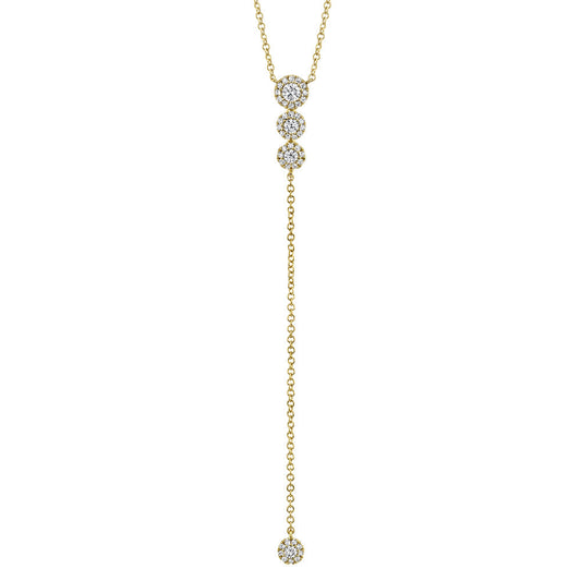 0.29CT 14K Y/G DIAMOND LARIAT NECKLACE