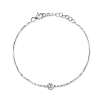 0.05CT 14K W/G DIAMOND PAVE CIRCLE BRACELET