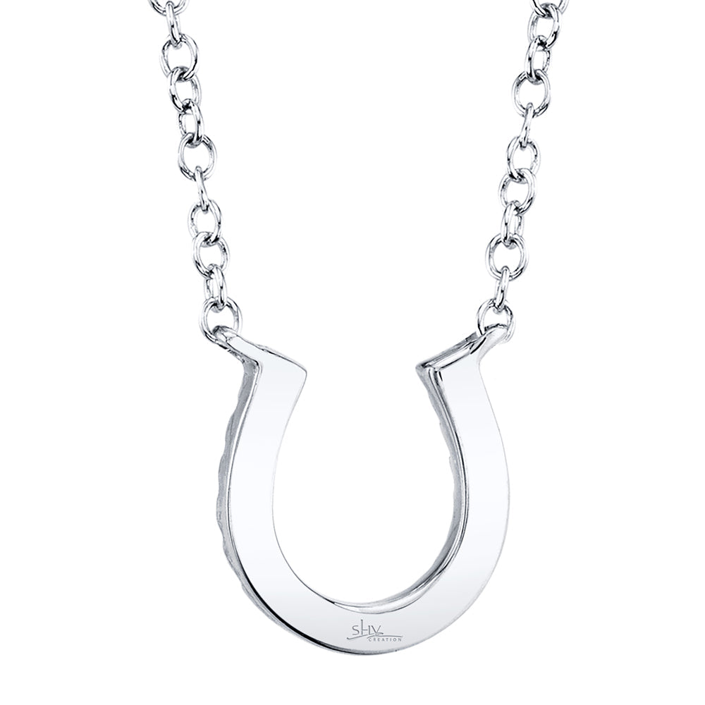 0.06CT 14K W/G DIAMOND HORSESHOE NECKLACE