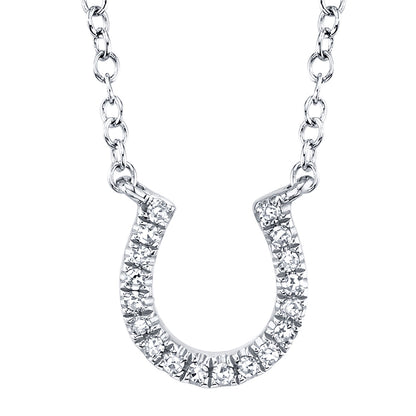 0.06CT 14K W/G DIAMOND HORSESHOE NECKLACE