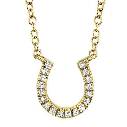 0.06CT 14K Y/G DIAMOND HORSESHOE NECKLACE