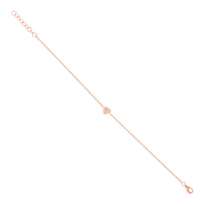 0.04CT 14K R/G DIAMOND PAVE HEART BRACELET