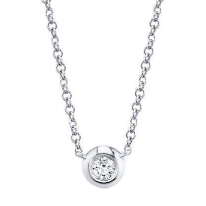 0.05CT 14K W/G DIAMOND BEZEL NECKLACE