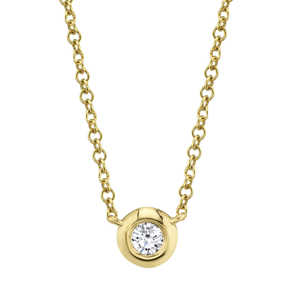 0.05CT 14K Y/G DIAMOND BEZEL NECKLACE
