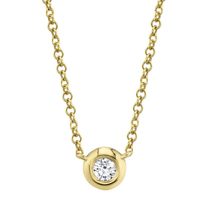 0.05CT 14K Y/G DIAMOND BEZEL NECKLACE