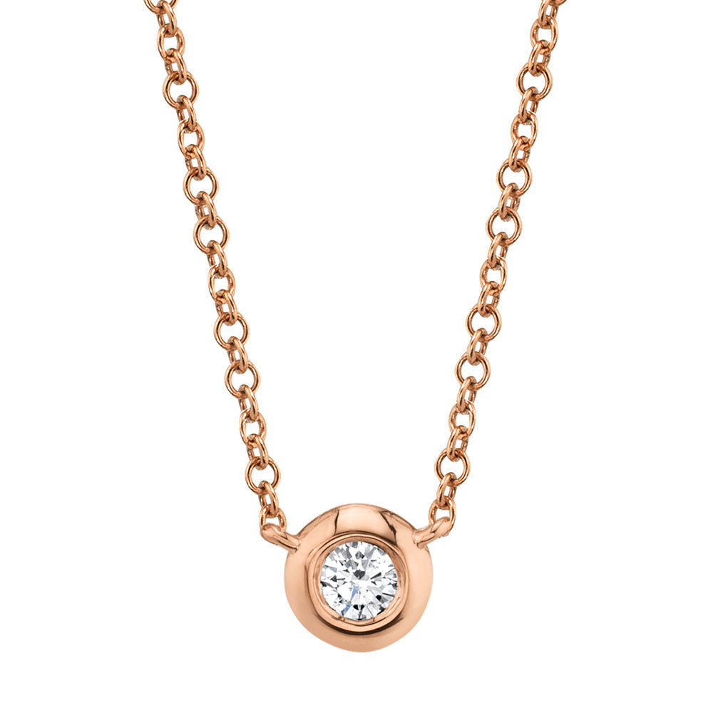 0.05CT 14K R/G DIAMOND BEZEL NECKLACE
