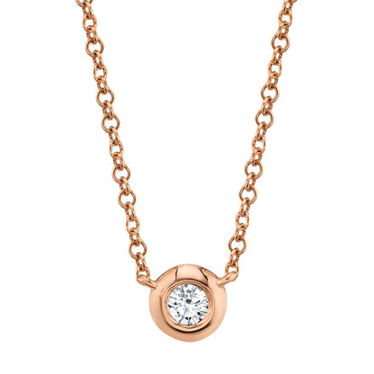 0.05CT 14K R/G DIAMOND BEZEL NECKLACE
