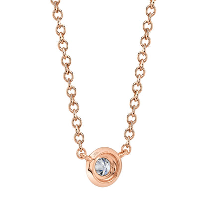 0.05CT 14K R/G DIAMOND BEZEL NECKLACE