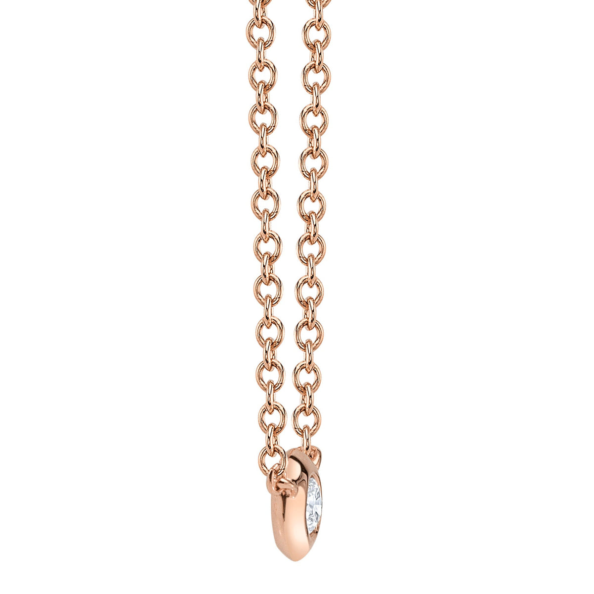 0.05CT 14K R/G DIAMOND BEZEL NECKLACE