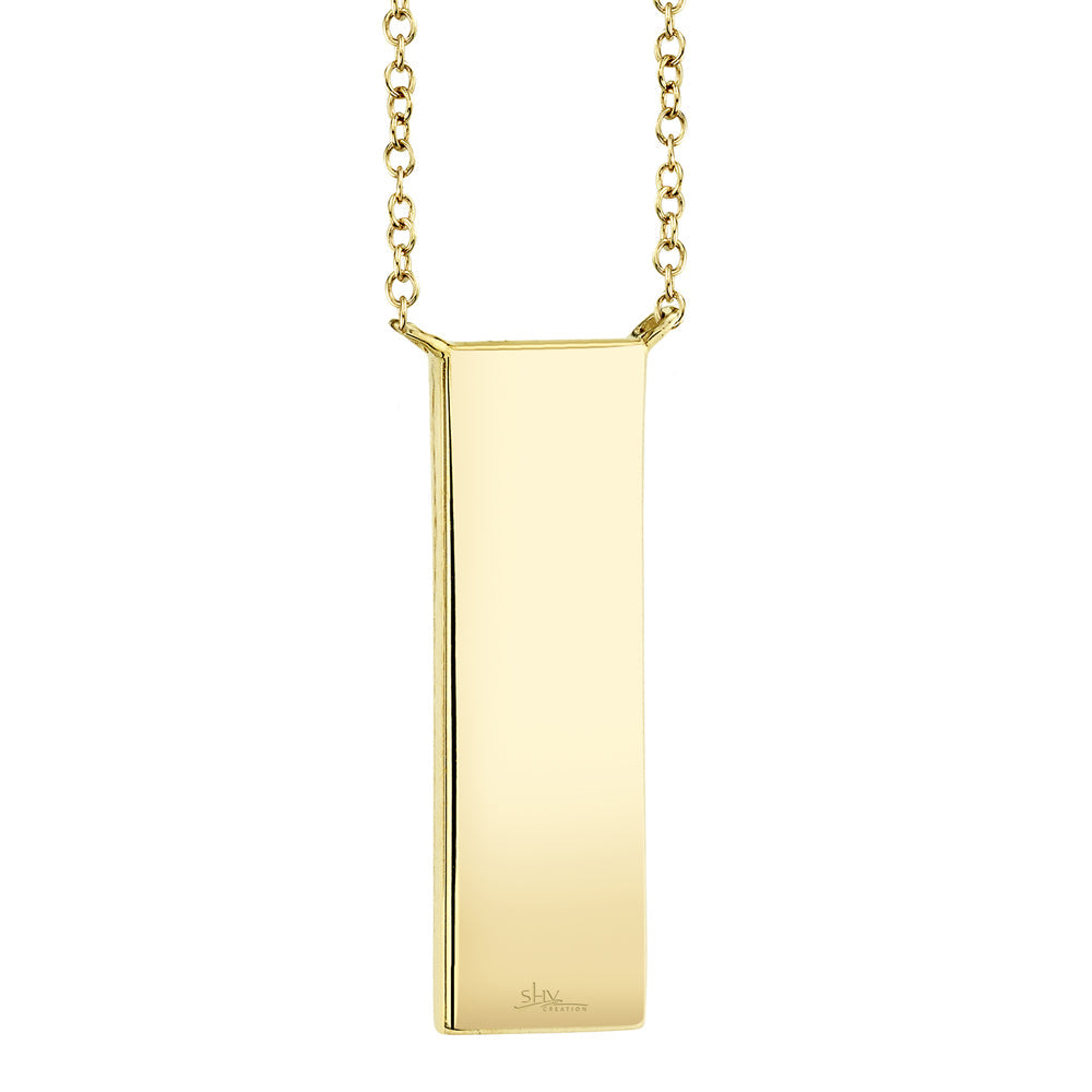 0.06CT 14K Y/G DIAMOND BAR MATTE NECKLACE