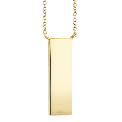 0.06CT 14K Y/G DIAMOND BAR MATTE NECKLACE