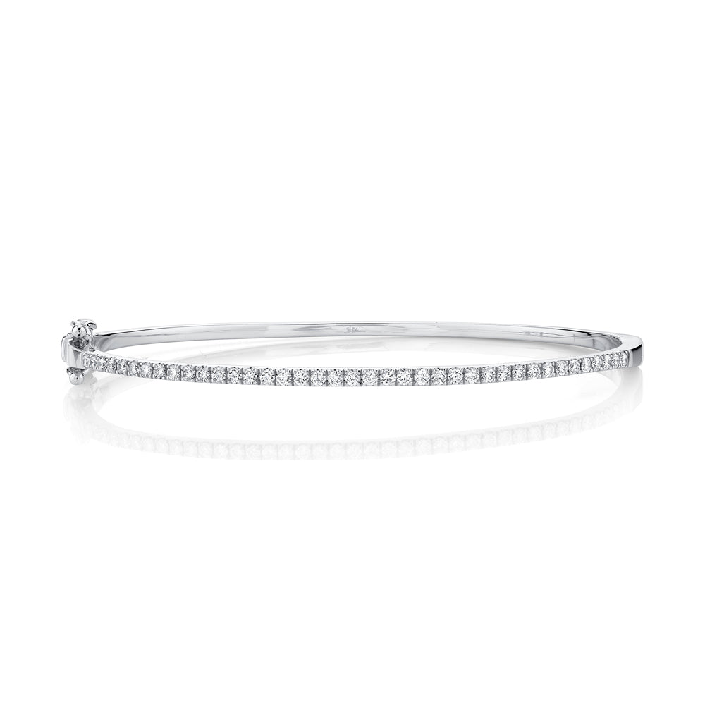 0.73CT 14K W/G DIAMOND BANGLE