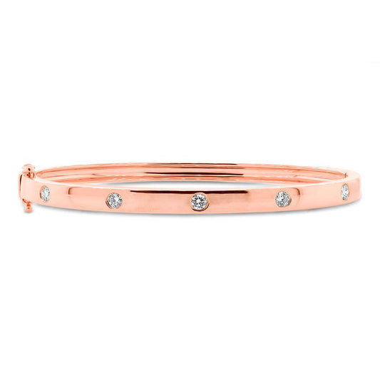 0.38CT 14K R/G DIAMOND BANGLE