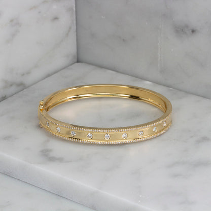 0.97CT 14K Y/G DIAMOND BANGLE