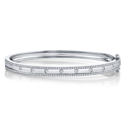 0.62CT 14K W/G DIAMOND BANGLE