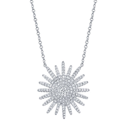 0.43CT 14K W/G DIAMOND STARBURST NECKLACE
