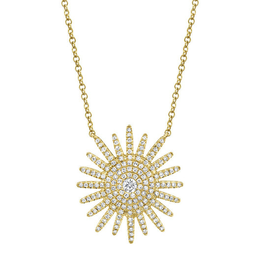 0.43CT 14K Y/G DIAMOND STARBURST NECKLACE