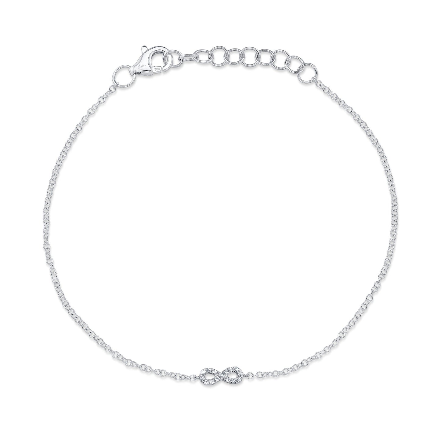 0.04CT 14K W/G DIAMOND INFINITY BRACELET