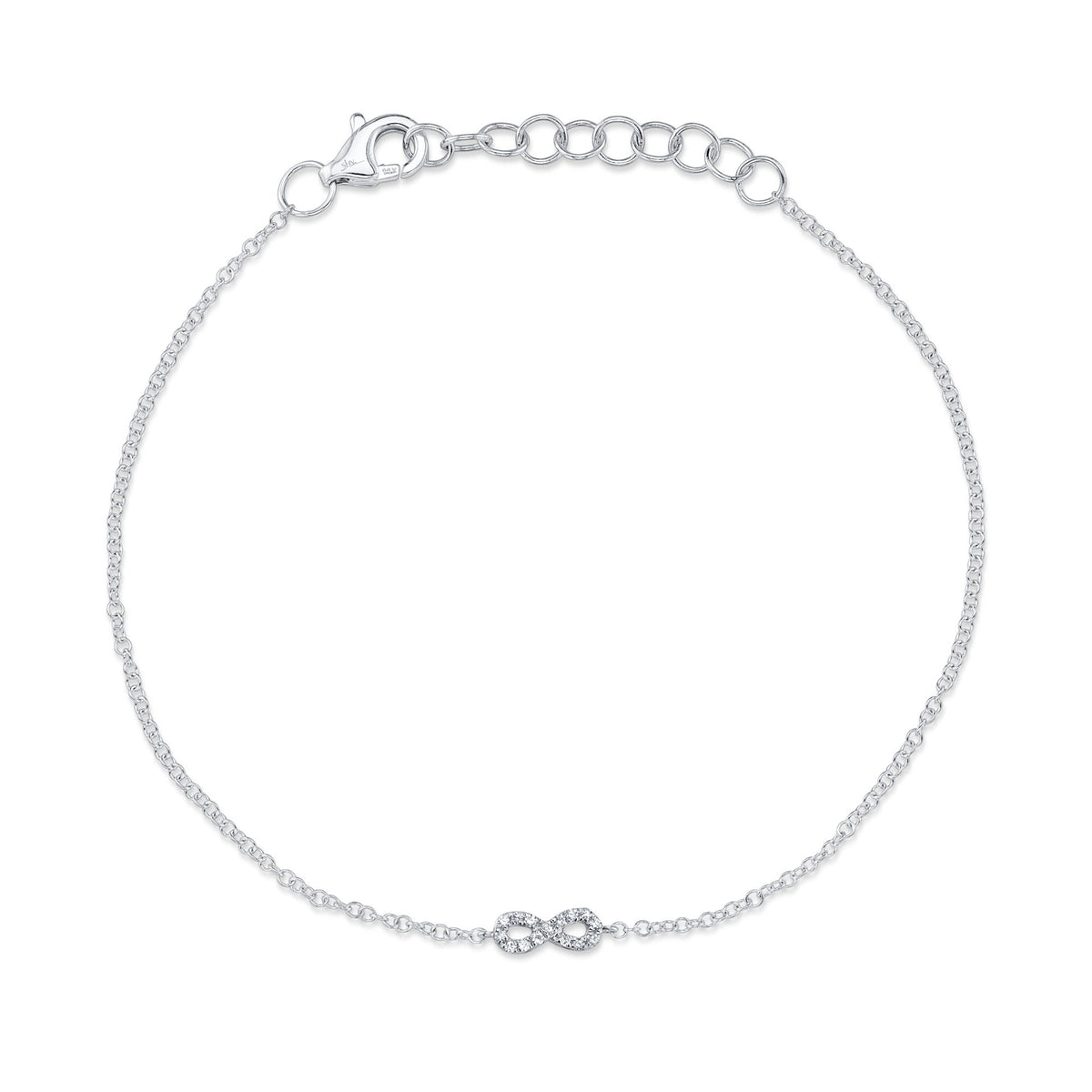 0.04CT 14K W/G DIAMOND INFINITY BRACELET