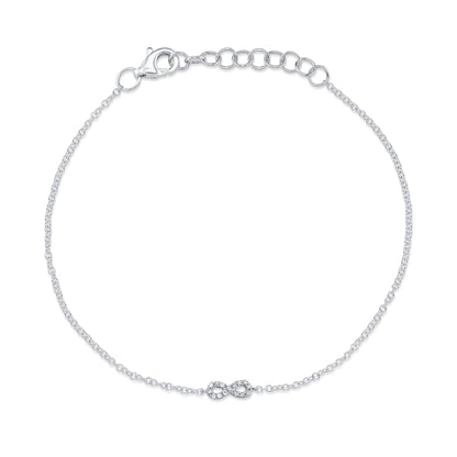 0.04CT 14K W/G DIAMOND INFINITY BRACELET