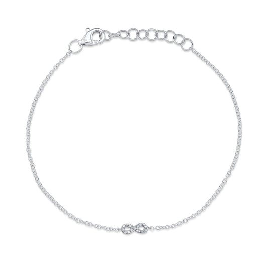 0.04CT 14K W/G DIAMOND INFINITY BRACELET