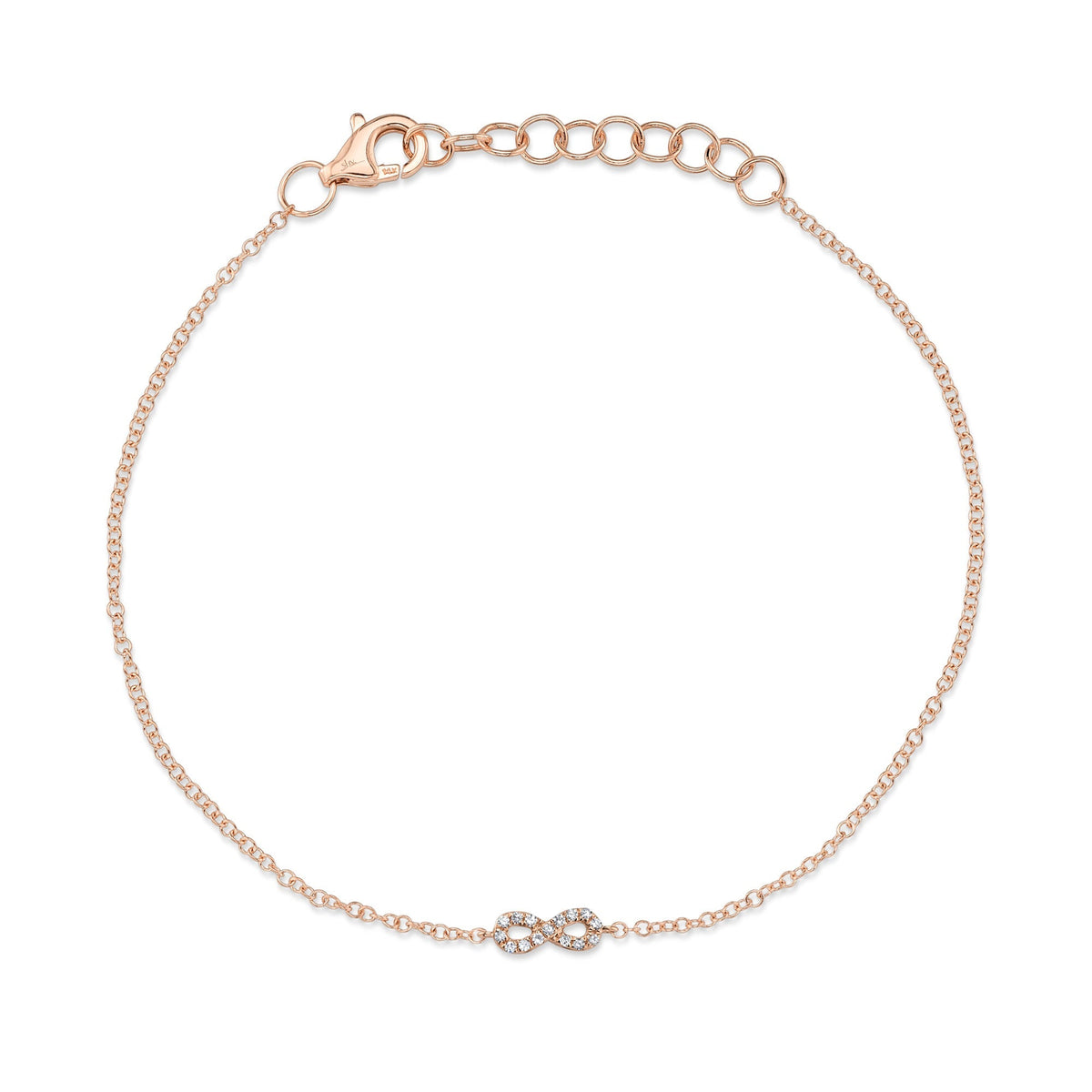 0.04CT 14K R/G DIAMOND INFINITY BRACELET