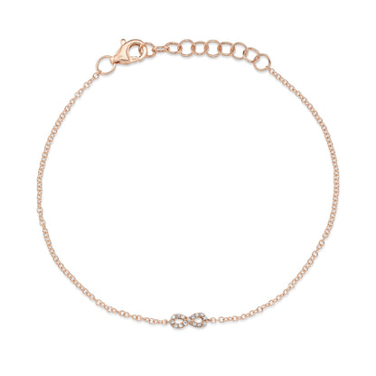 0.04CT 14K R/G DIAMOND INFINITY BRACELET